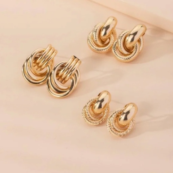 ✨✨ FREE Knotted Boho Knot Deco Art Boho Peasant Modern Hip Modern Earrings Set - Picture 3 of 3